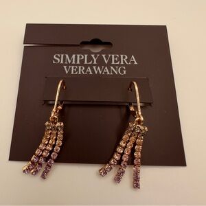 Simply Vera Vera Wang Gold and Purple Dangle Earrings